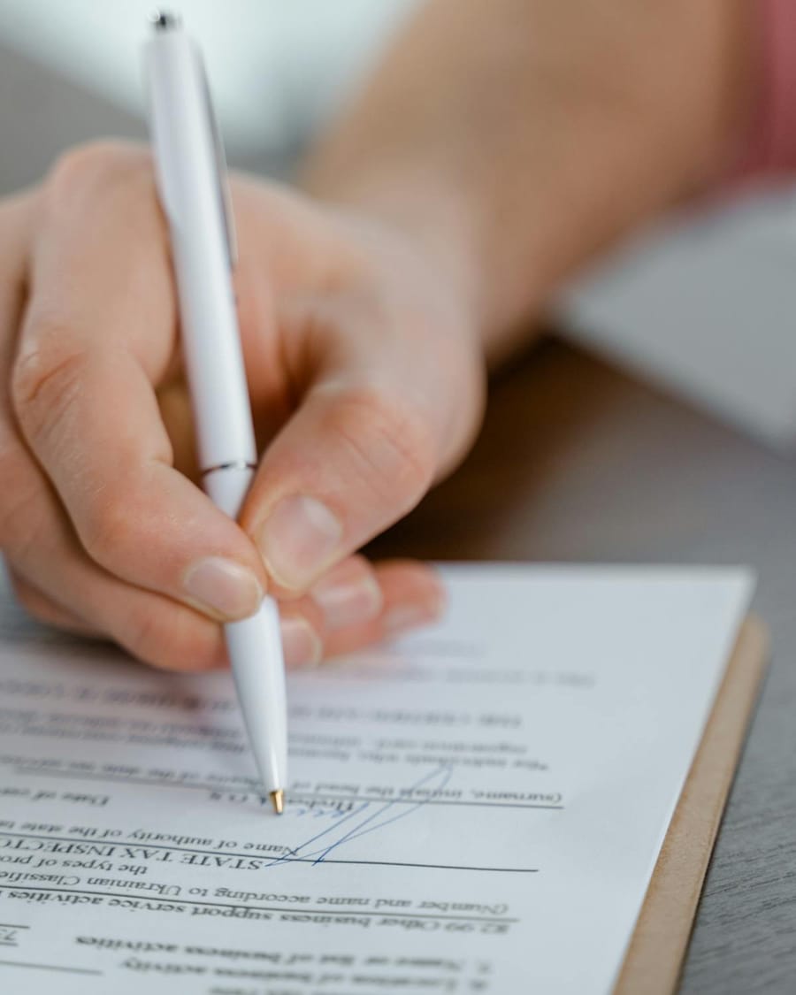 Hand signing LLC paperwork